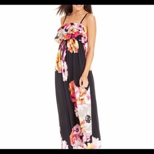 Floral-Printed Ruffled-Top Maxi Dress